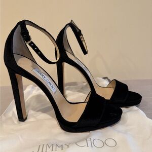Jimmy Choo Black Ankle Strap Heels